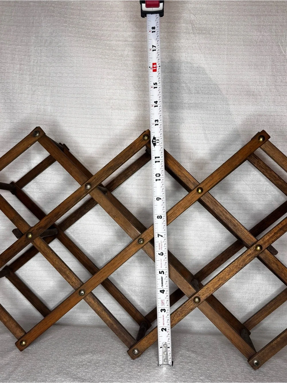 Vintage Wooden Expandable Wine Rack Accordion Style